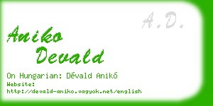 aniko devald business card