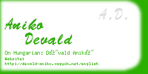 aniko devald business card